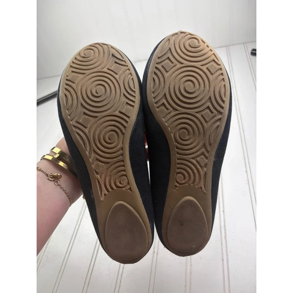 Dr. Scholl's Black Canvas Comfort Slip On Ballet Flats Women's Size 7M
